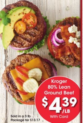 Kroger Kroger 80% lean ground beef offer