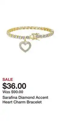 Kohl's Sarafina diamond accent heart charm bracelet offer