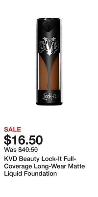 Kohl's Kvd beauty lock-it full-coverage long-wear matte liquid foundation offer
