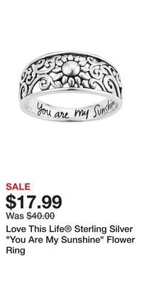 Kohl's Love this life® sterling silver you are my sunshine flower ring offer