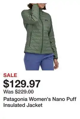 Dick's Sporting Goods Patagonia women's nano puff insulated jacket offer