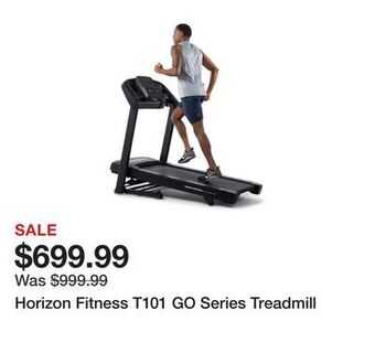 Dick's Sporting Goods Horizon fitness t101 go series treadmill offer