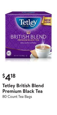 Walmart Tetley british blend premium black tea offer