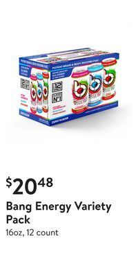 Walmart Bang energy variety pack offer