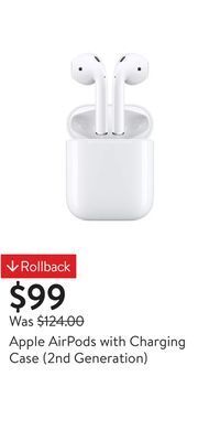 Walmart Apple airpods with charging case (2nd generation) offer