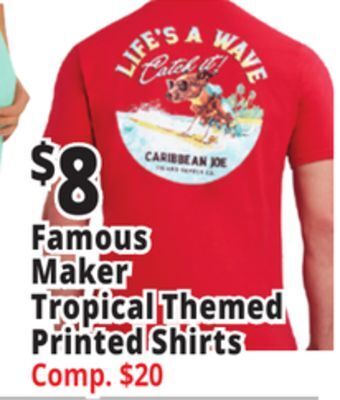 Ocean State Job Lot Famous maker tropical themed printed shirts offer