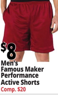 Ocean State Job Lot Men's famous maker performance active shorts offer