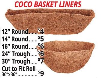Ocean State Job Lot Coco basket liners offer