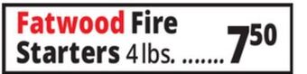 Ocean State Job Lot Fatwood firestarter offer