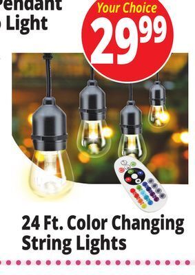Ocean State Job Lot Led color changing string lights with remote, 24' offer