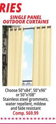 Ocean State Job Lot Single panel outdoor curtains offer
