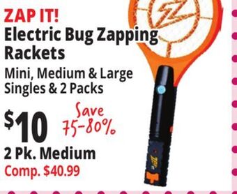 Ocean State Job Lot Zap it electric bug zapping rackets offer
