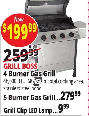Ocean State Job Lot Grill boss 4-burner gas grill offer