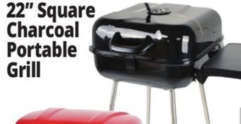 Ocean State Job Lot Charcoal square portable grill with foldable side shelf offer