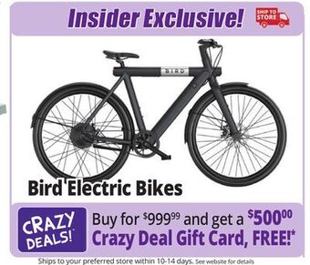 Ocean State Job Lot Electric bikes offer