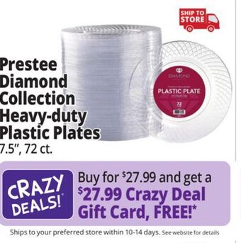 Ocean State Job Lot Prestee diamond collection heavy-duty plastic plates offer