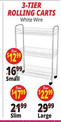 Ocean State Job Lot 3-tier small wire rolling cart, 25 offer