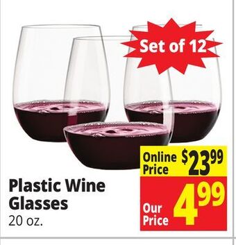 Ocean State Job Lot Plastic wine glasses offer