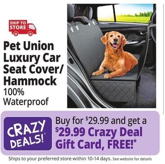 Ocean State Job Lot Pet union luxury car seat cover/ hammock offer