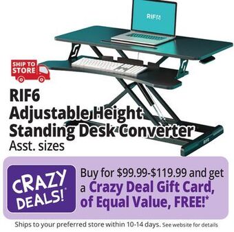 Ocean State Job Lot Rif6 adjustable height standing desk converter offer