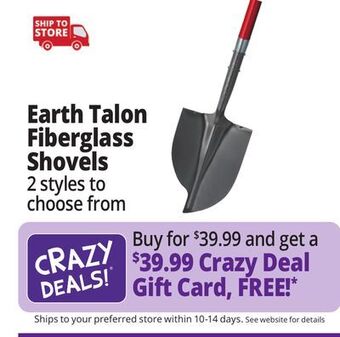 Ocean State Job Lot Earth talon fiberglass shovels offer