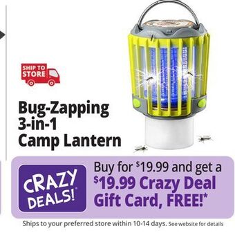 Ocean State Job Lot Bug-zapping 3-in-1 camp lantern offer