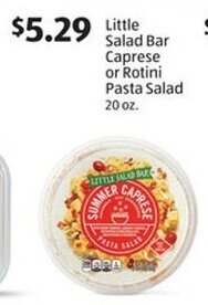 Aldi Little Salad Bar Caprese or Rotini Pasta Salad 20 oz. offer