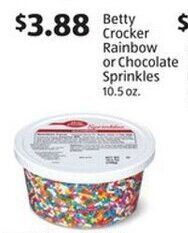 Aldi Betty Crocker Rainbow or Chocolate Sprinkles 10.5 oz. offer