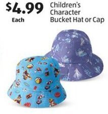 Aldi Children's Character Bucket Hat or Cap offer