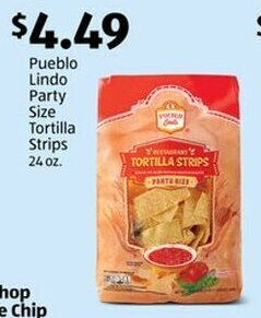 Aldi Pueblo Lindo Party Size Tortilla Strips 24 OZ. offer