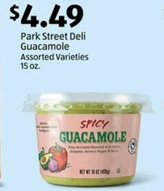 Aldi Park Street Deli Guacamole Assorted Varieties 15 oz. offer