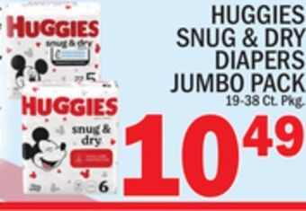 C Town Huggies snug & dry diapers jumbo pack offer