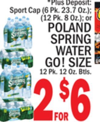 C Town Poland spring water go! size 12 pk. 12 oz. btls offer