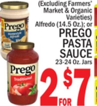 C Town Prego pasta sauce 23-24 oz. jars offer