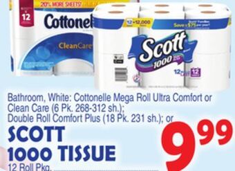 Bravo Supermarkets Scott 1000 tissue, 12 roll pkg offer