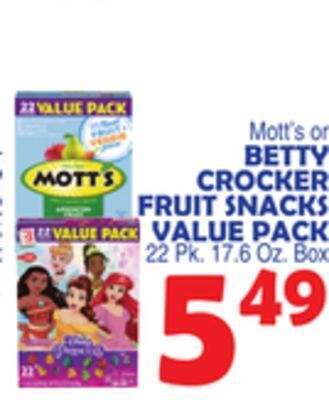 Bravo Supermarkets Betty crocker fruit snacks value pack offer