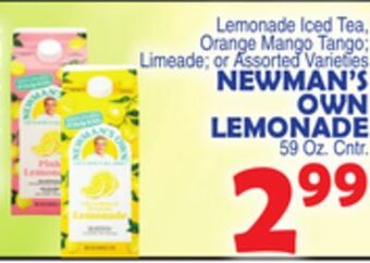 Bravo Supermarkets Newman's own lemonade offer
