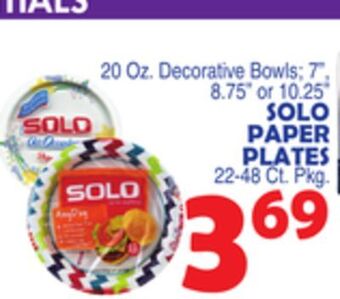 Bravo Supermarkets Solo paper plates offer
