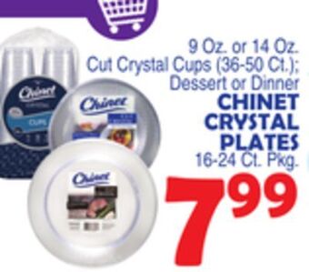 Bravo Supermarkets Chinet crystal plates 16-24 ct. pkg. offer