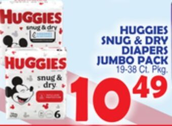 Bravo Supermarkets Huggies snug & dry diapers jumbo pack offer