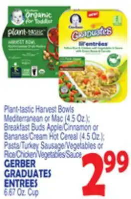 Bravo Supermarkets Gerber graduates entrees 6.67 oz. cup offer