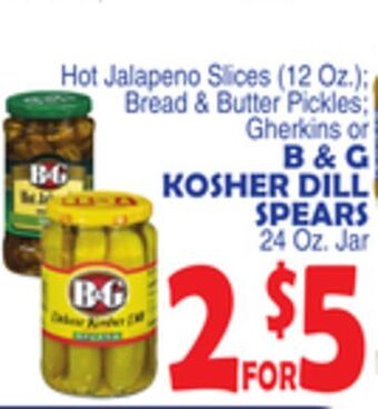 Bravo Supermarkets B & g kosher dill spears 24 oz. jar offer