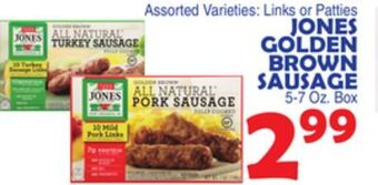 Bravo Supermarkets Jones golden brown sausage offer