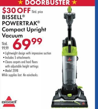 Boscov's Bissell® powertrak® compact upright vacuum offer
