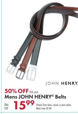 Boscov's Mens john henry® belts offer