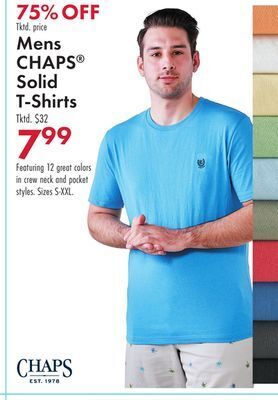 Boscov's Mens chaps® solid t-shirts offer