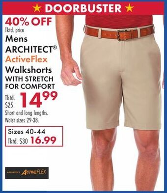 Boscov's Mens architect® activeflex walkshorts with stretch for comfort offer