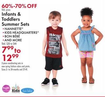Boscov's Infants & toddlers summer sets offer