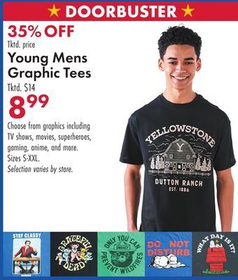 Boscov's Young mens graphic tees offer