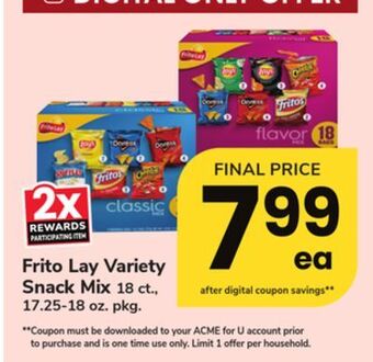 ACME Frito lay variety snack mix offer